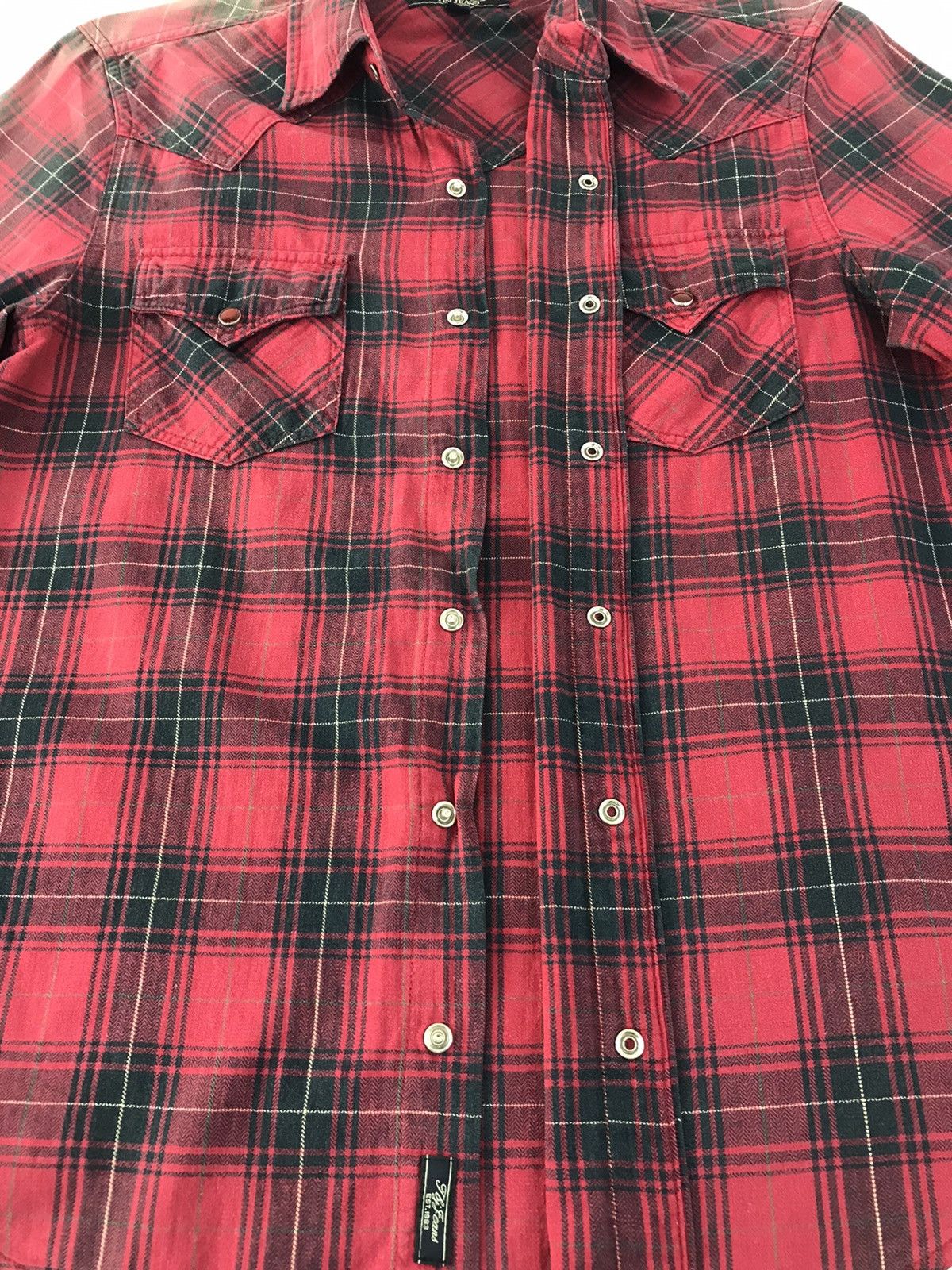 Japanese Brand Vtg Tbj Jeans Plaid Faded Colour Snap Button design Size US M / EU 48-50 / 2 - 6 Thumbnail