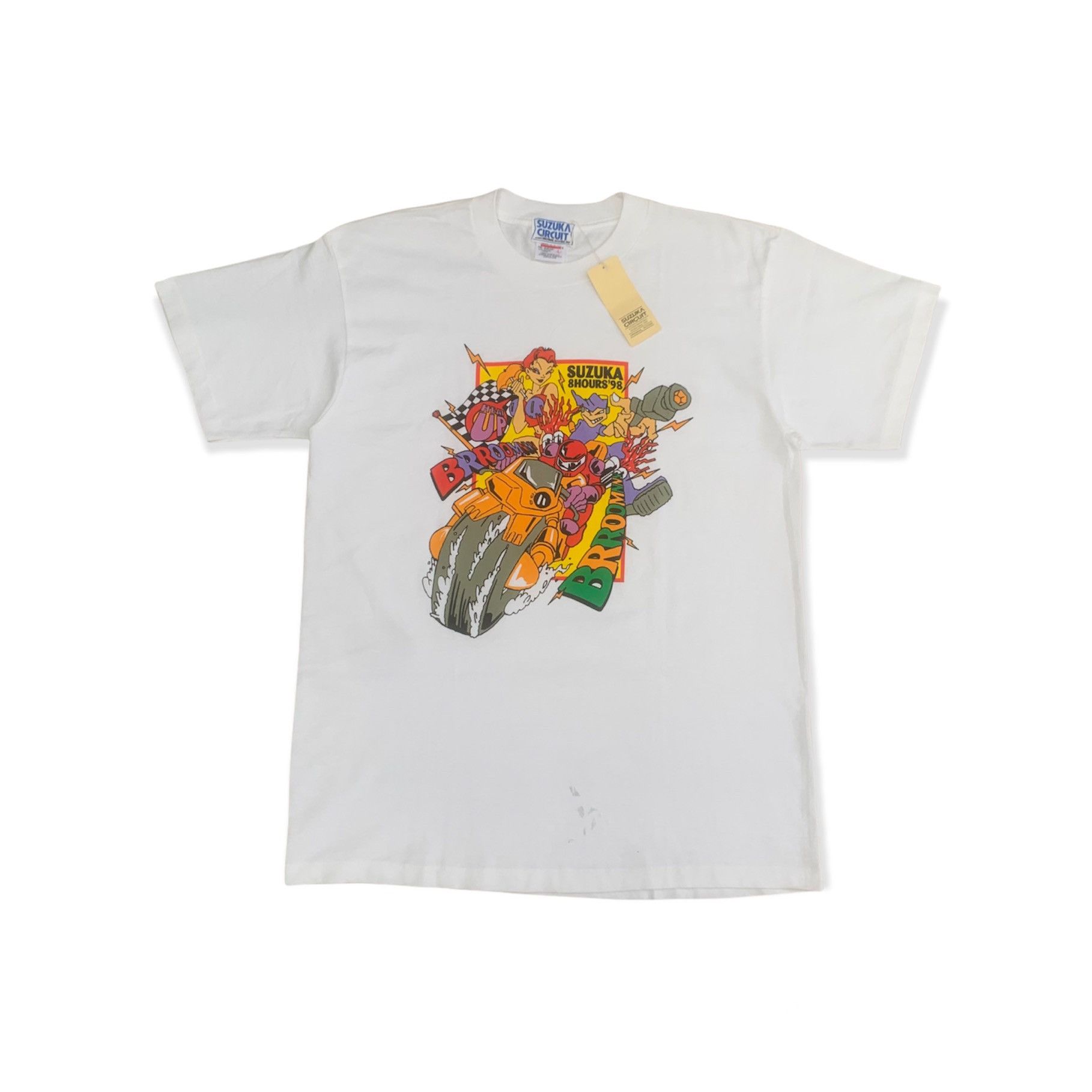 image of Racing x Vintage Suzuka Circuit 8 Hours '98 Tees in White, Men's (Size Large)