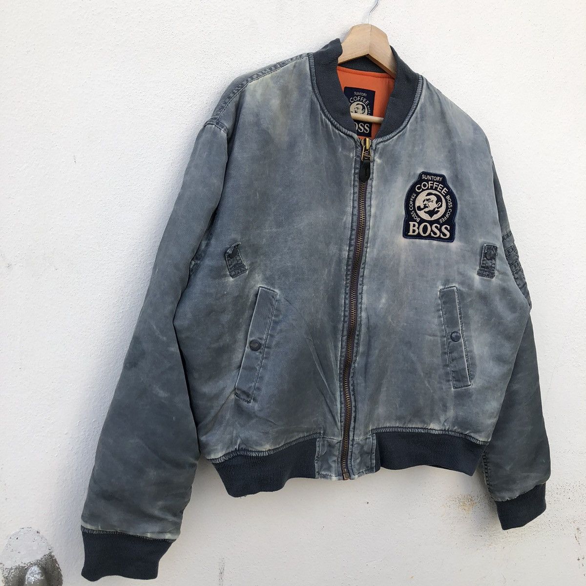Japanese Brand VINTAGE BOMBER JACKET SUNTORY COFFEE BOSS MA-1 STYLE Size US L / EU 52-54 / 3 - 5 Thumbnail