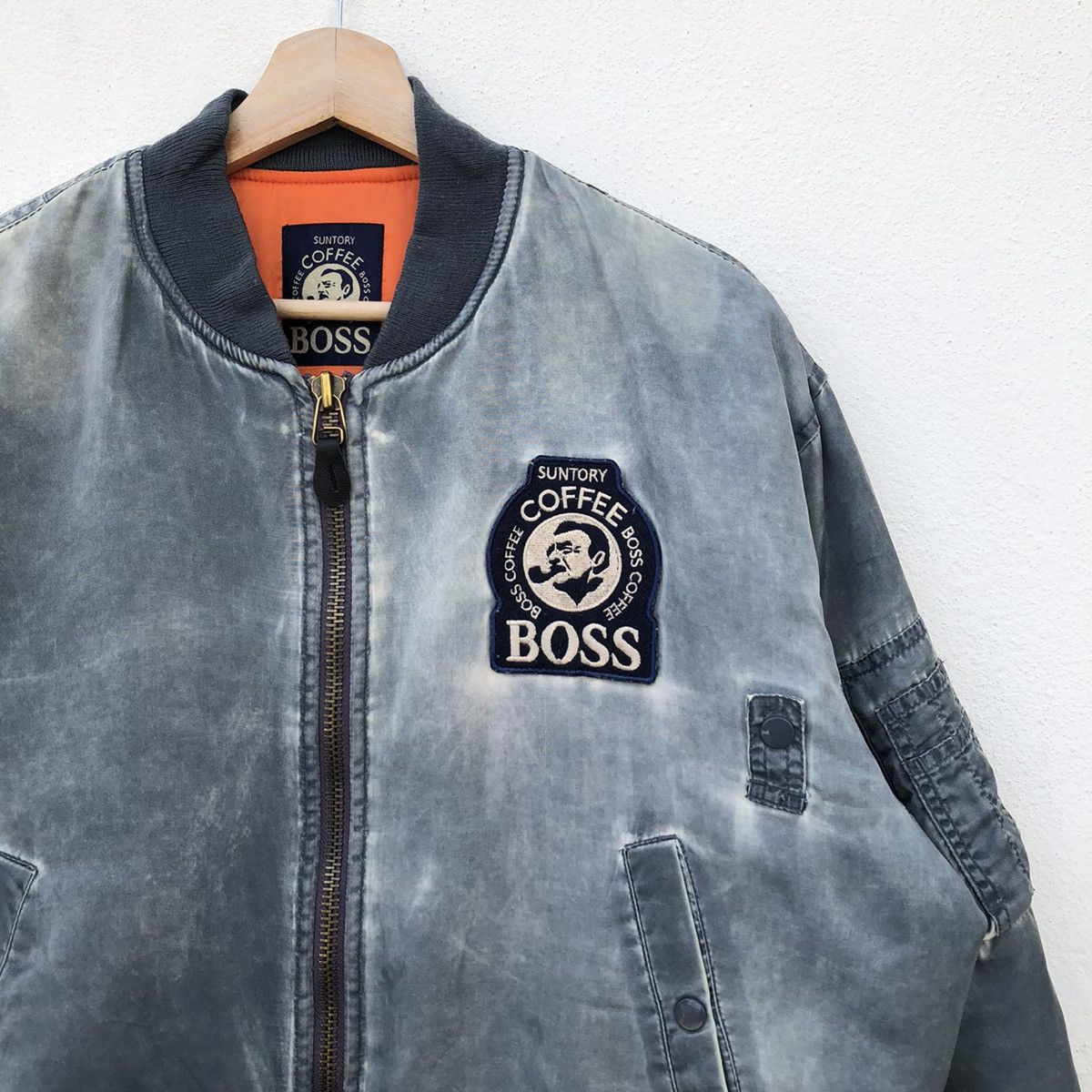 Japanese Brand VINTAGE BOMBER JACKET SUNTORY COFFEE BOSS MA-1 STYLE Size US L / EU 52-54 / 3 - 4 Thumbnail