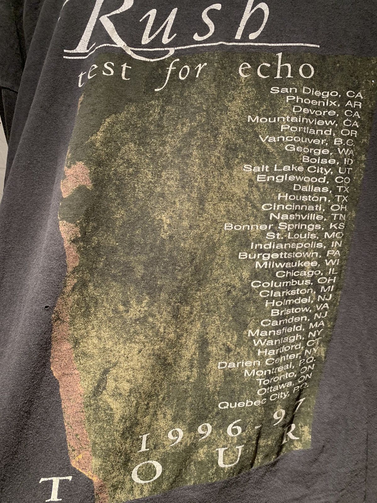 Band Tees *RARE* Vintage 96-97 Rush Test For Echo Tour Single T-Shirt Size US XL / EU 56 / 4 - 7 Thumbnail