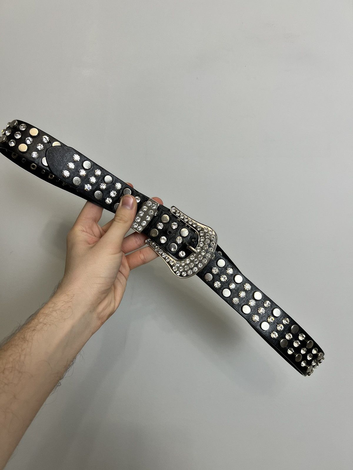 Other Vintage Y2K Drip Black Belt Avant Garde Hype Streetwear 95 Size 34 - 2 Thumbnail