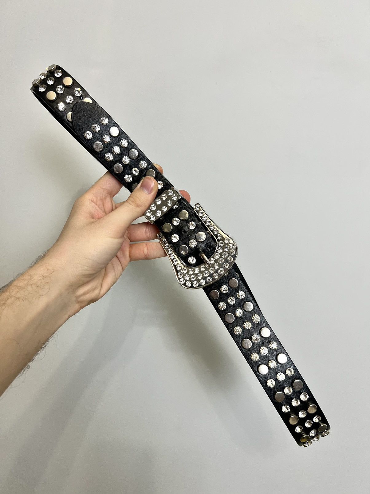 Other Vintage Y2K Drip Black Belt Avant Garde Hype Streetwear 95 Size 34 - 1 Thumbnail