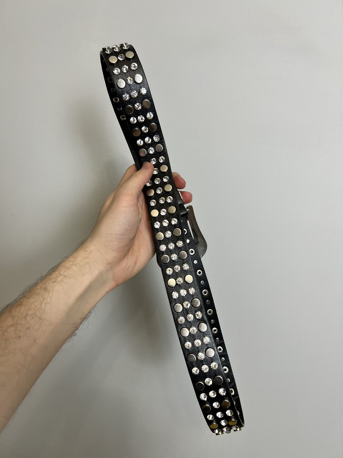Other Vintage Y2K Drip Black Belt Avant Garde Hype Streetwear 95 Size 34 - 3 Thumbnail