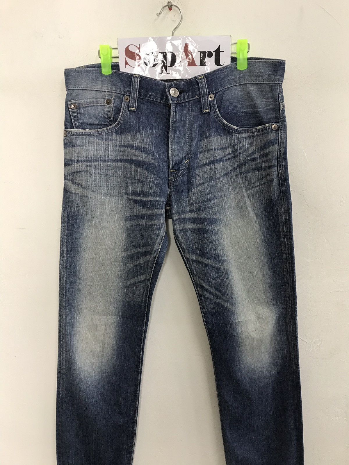 Edwin × Japanese Brand × Vintage Vintage Edwin Blue Trip Lot 503 skinny Slim Jeans Style Size US 35 - 3 Thumbnail