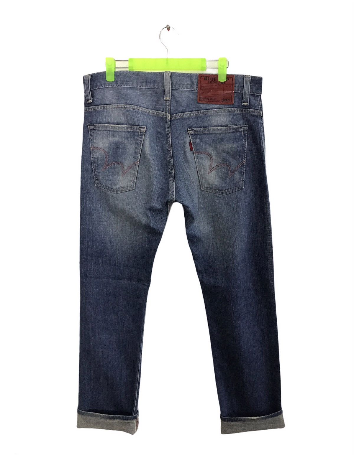 Edwin × Japanese Brand × Vintage Vintage Edwin Blue Trip Lot 503 skinny Slim Jeans Style Size US 35 - 2 Thumbnail