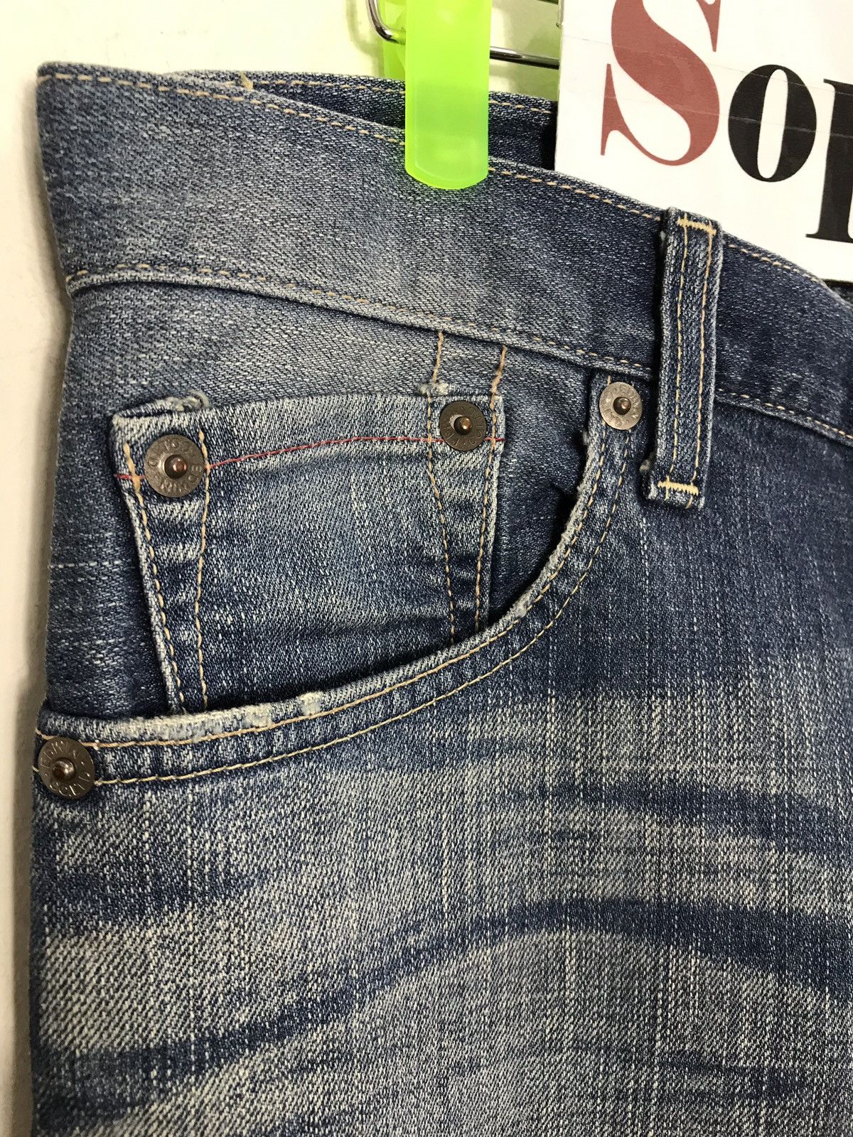 Edwin × Japanese Brand × Vintage Vintage Edwin Blue Trip Lot 503 skinny Slim Jeans Style Size US 35 - 6 Thumbnail