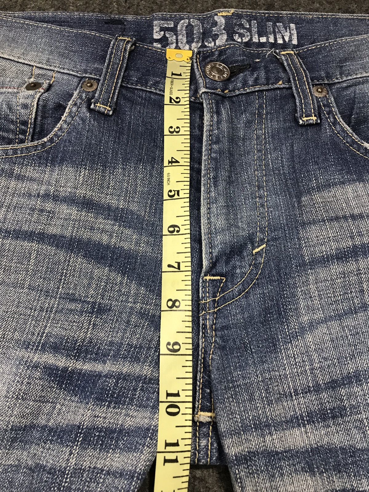 Edwin × Japanese Brand × Vintage Vintage Edwin Blue Trip Lot 503 skinny Slim Jeans Style Size US 35 - 17 Thumbnail