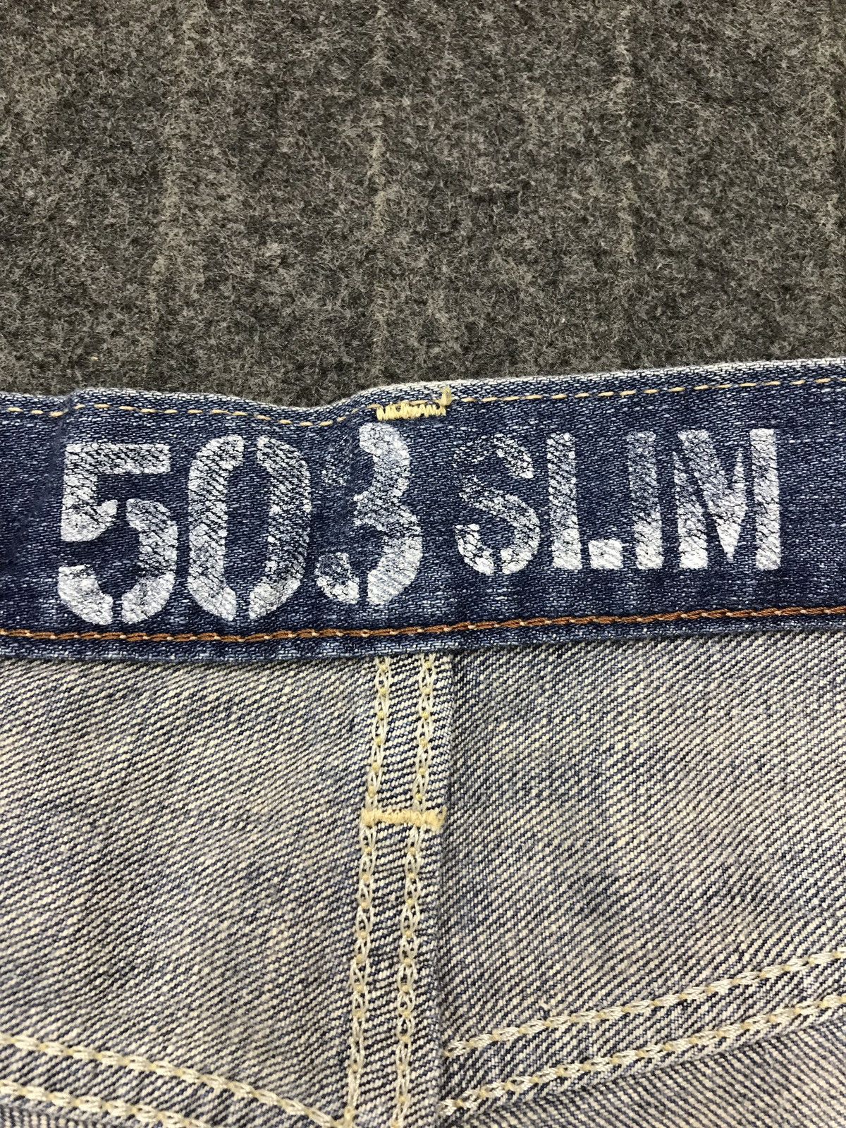 Edwin × Japanese Brand × Vintage Vintage Edwin Blue Trip Lot 503 skinny Slim Jeans Style Size US 35 - 13 Thumbnail