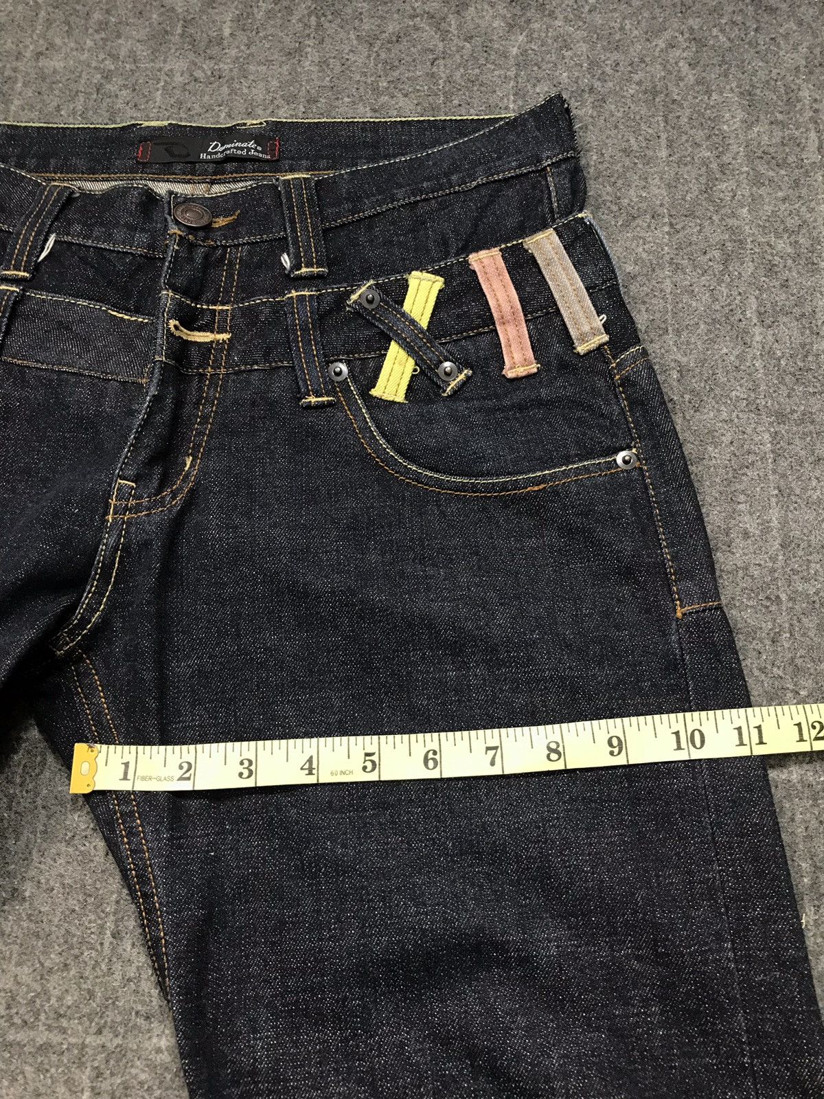 Vintage Vintage Dominate Double Waist Dark Black Handcrafted Jeans Size US 31 - 18 Thumbnail