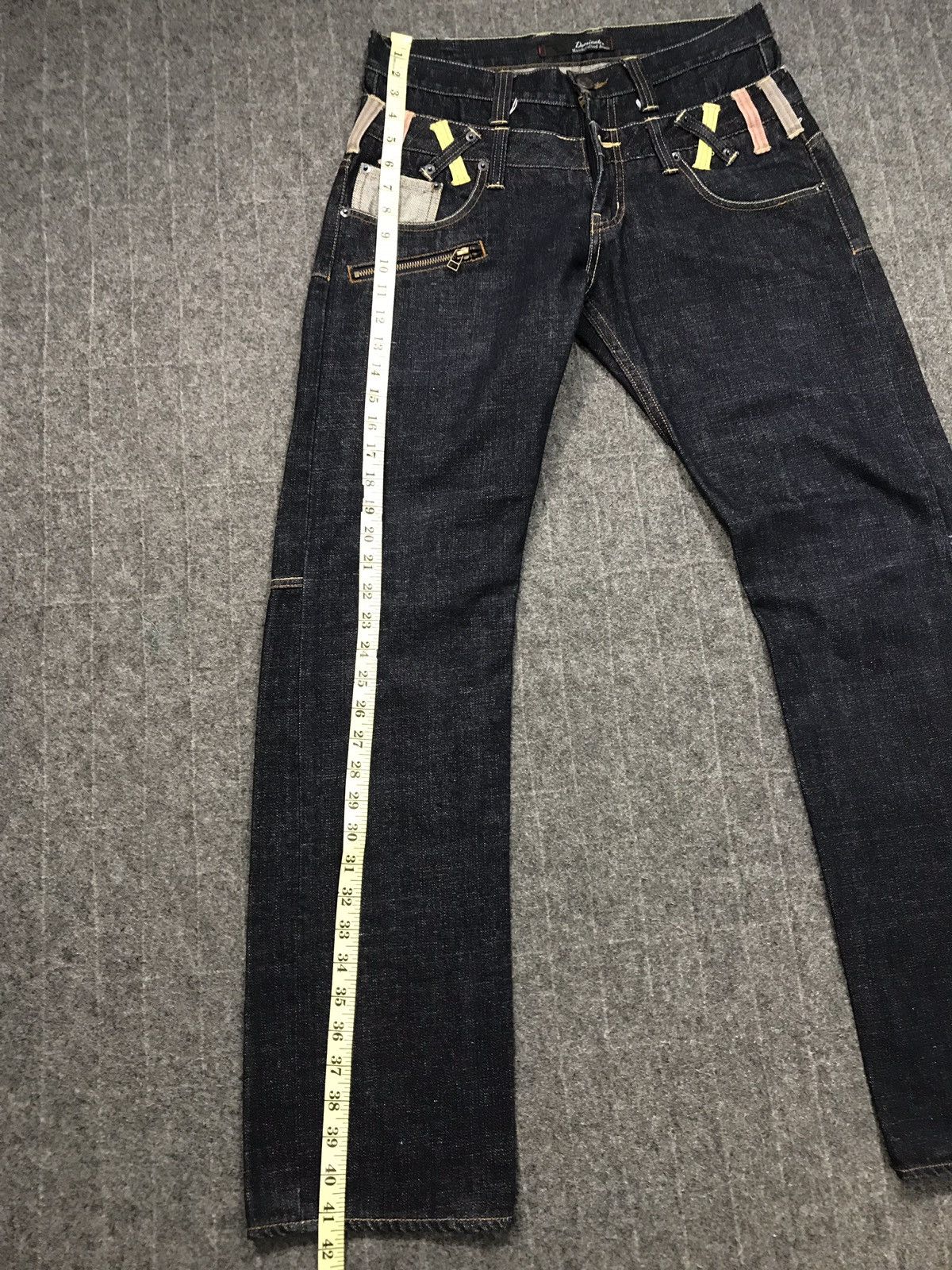 Vintage Vintage Dominate Double Waist Dark Black Handcrafted Jeans Size US 31 - 20 Thumbnail