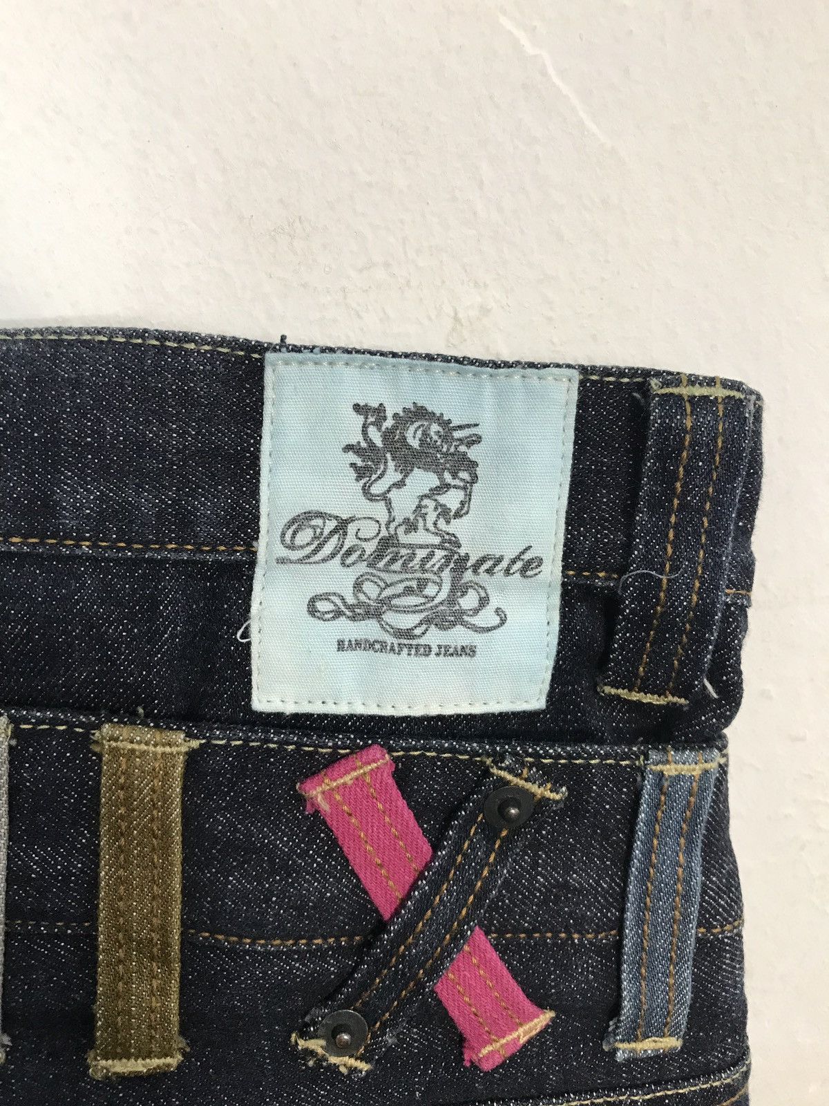 Vintage Vintage Dominate Double Waist Dark Black Handcrafted Jeans Size US 31 - 12 Thumbnail