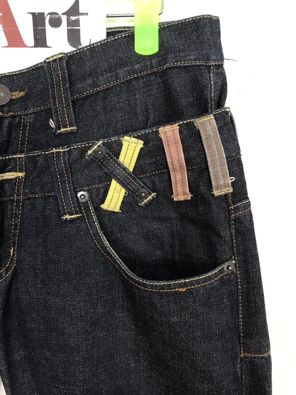 Vintage Vintage Dominate Double Waist Dark Black Handcrafted Jeans Size US 31 - 5 Thumbnail