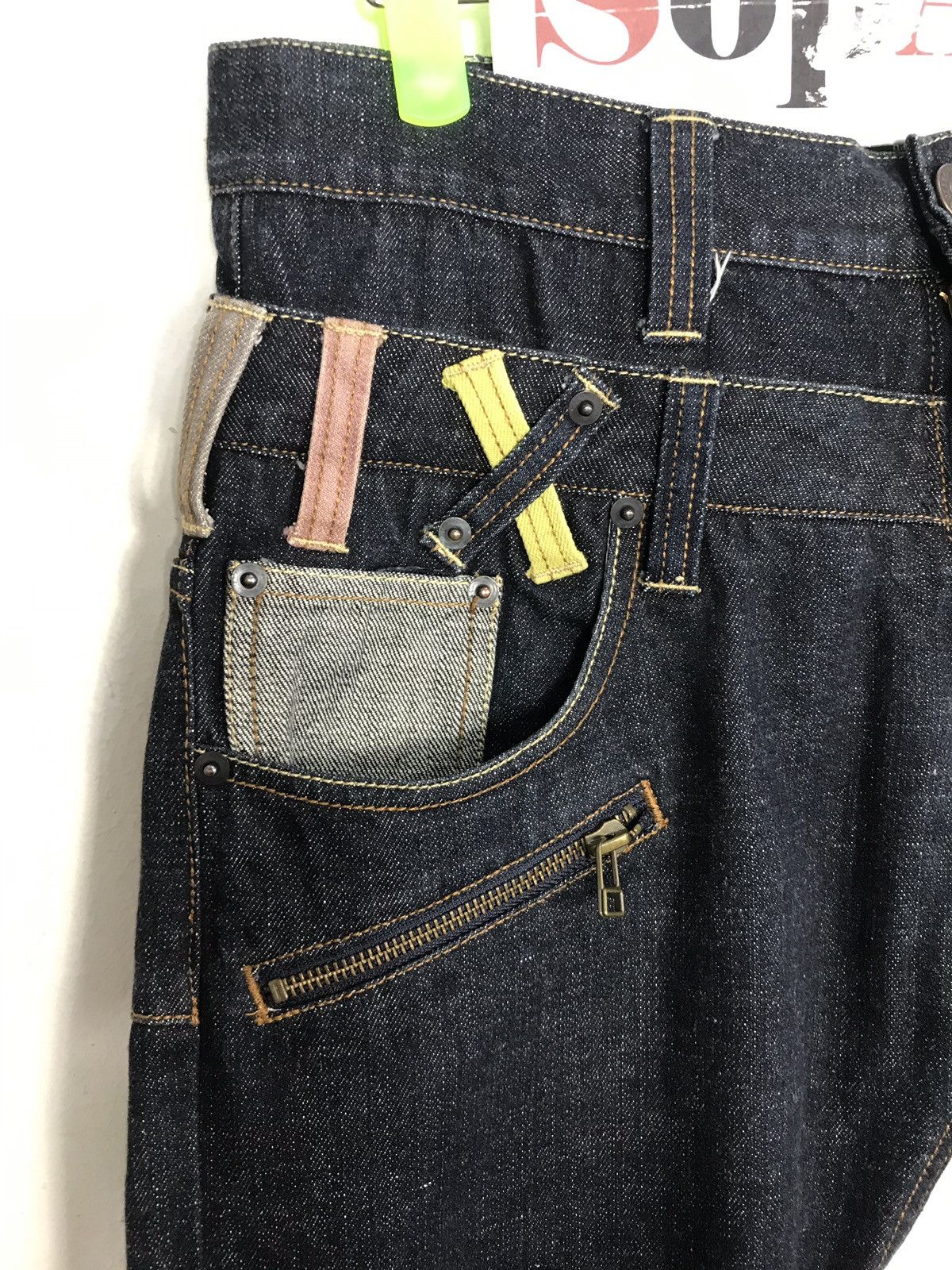 Vintage Vintage Dominate Double Waist Dark Black Handcrafted Jeans Size US 31 - 7 Thumbnail