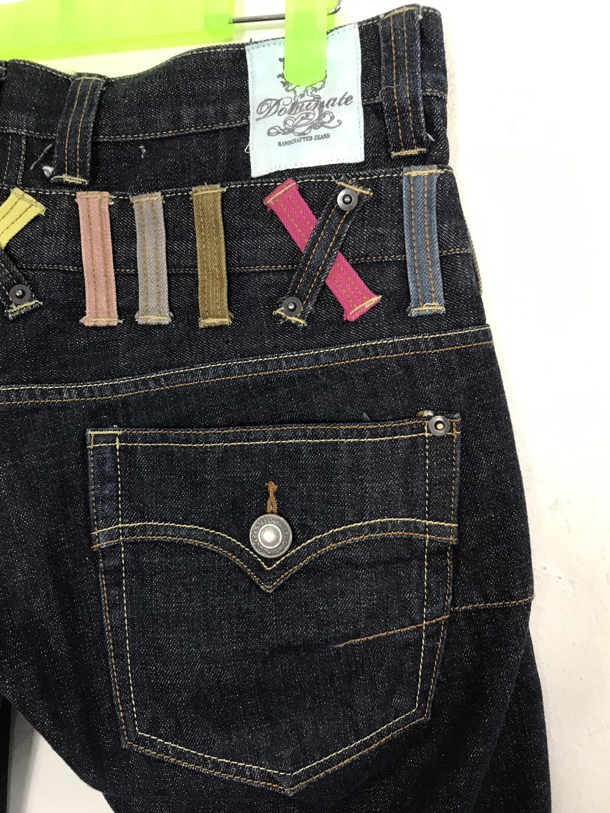 Vintage Vintage Dominate Double Waist Dark Black Handcrafted Jeans Size US 31 - 10 Thumbnail