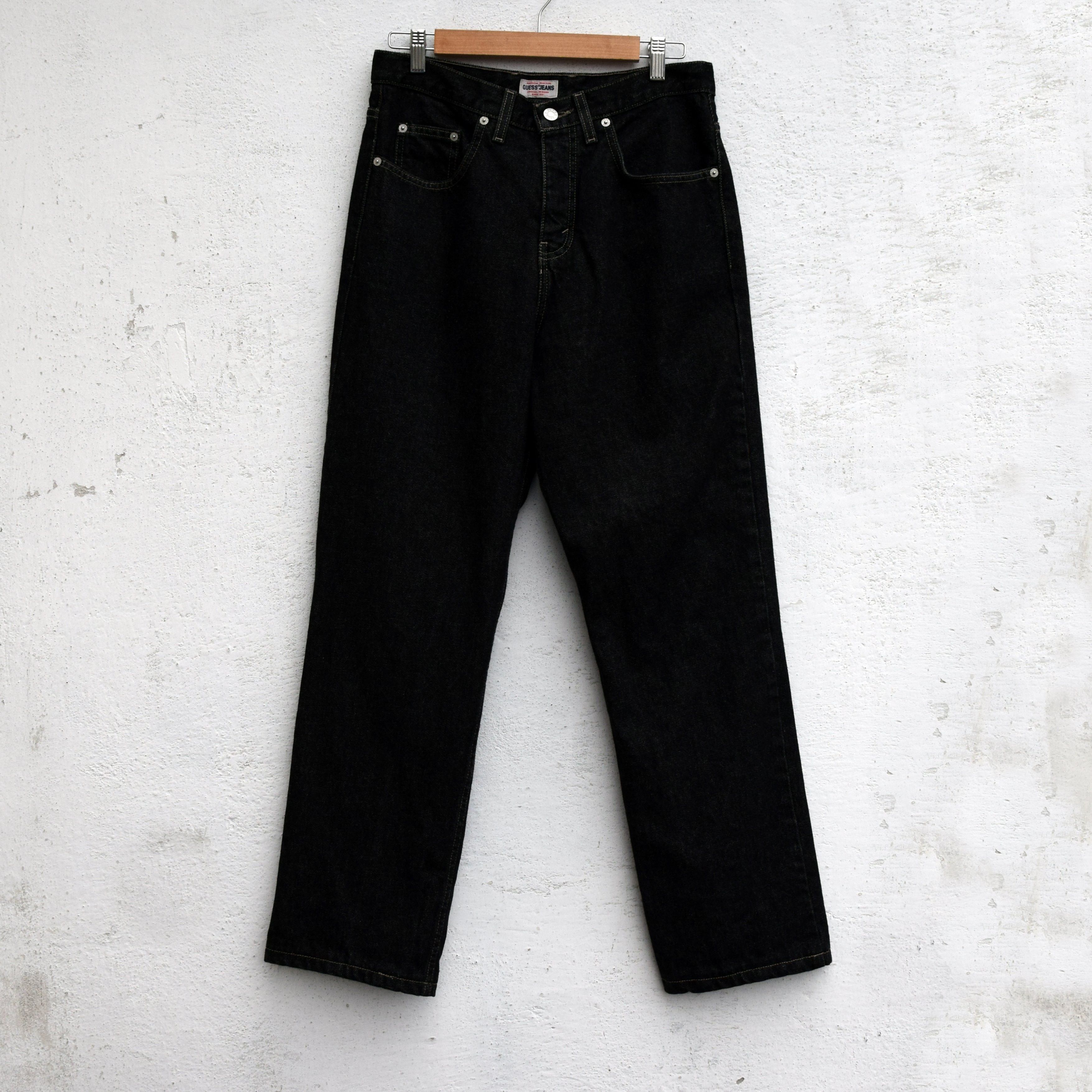 Guess × Vintage 90s Womens Small Patch Guess Washed Black Jeans 29 Size 29" - 2 Thumbnail