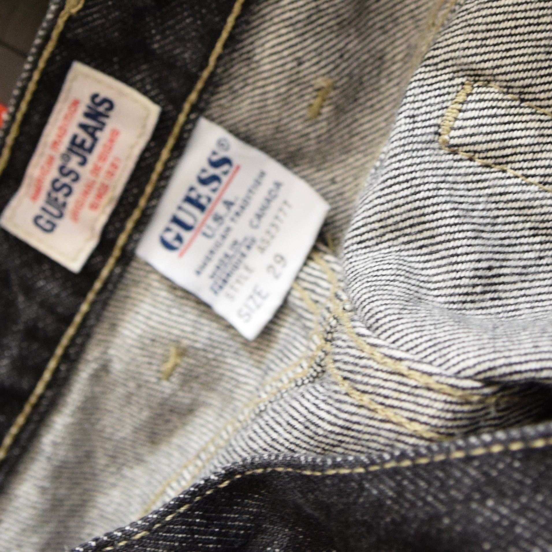Guess × Vintage 90s Womens Small Patch Guess Washed Black Jeans 29 Size 29" - 6 Thumbnail