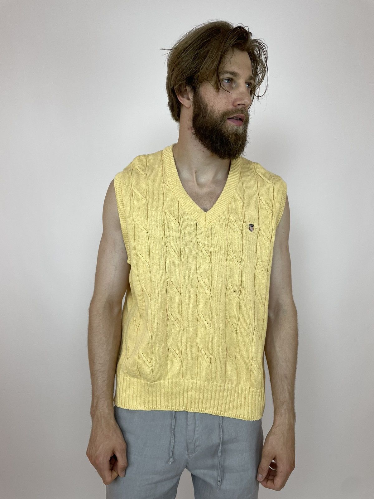 Gant Gant Cotton Vest Cable Knit Mens sleeve less sweater Size US XL / EU 56 / 4 - 9 Thumbnail