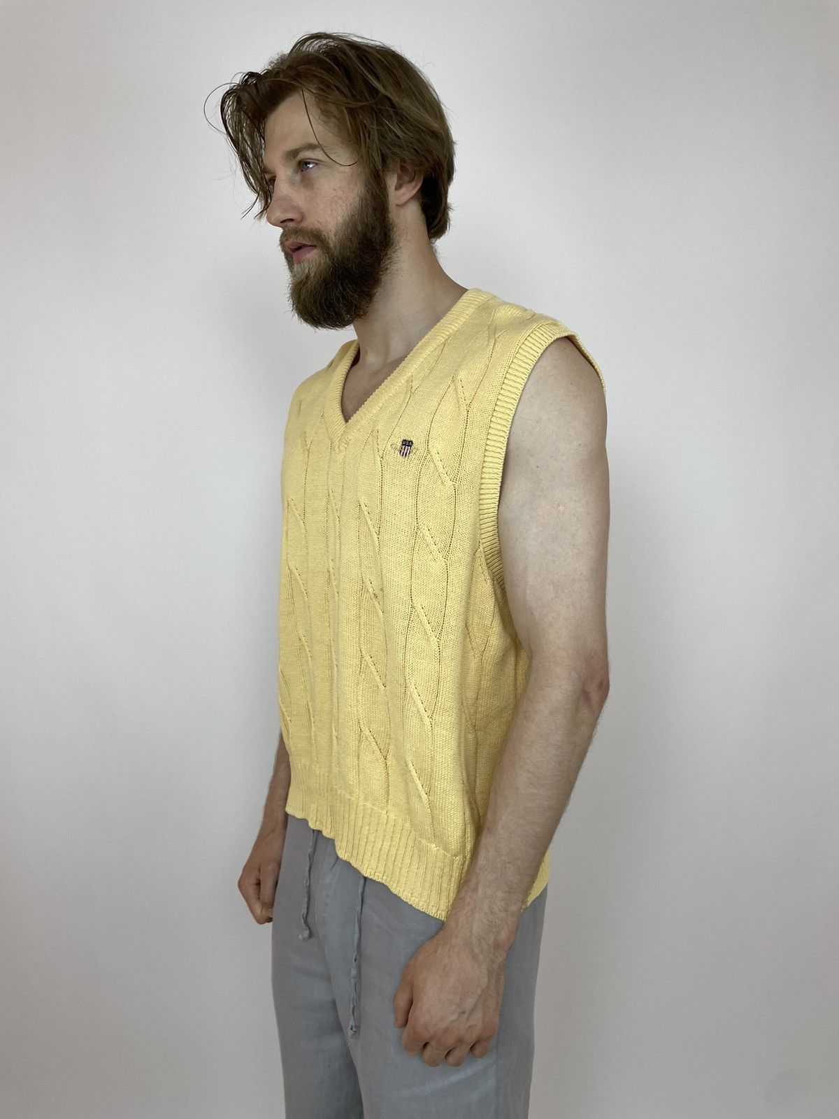 Gant Gant Cotton Vest Cable Knit Mens sleeve less sweater Size US XL / EU 56 / 4 - 2 Thumbnail
