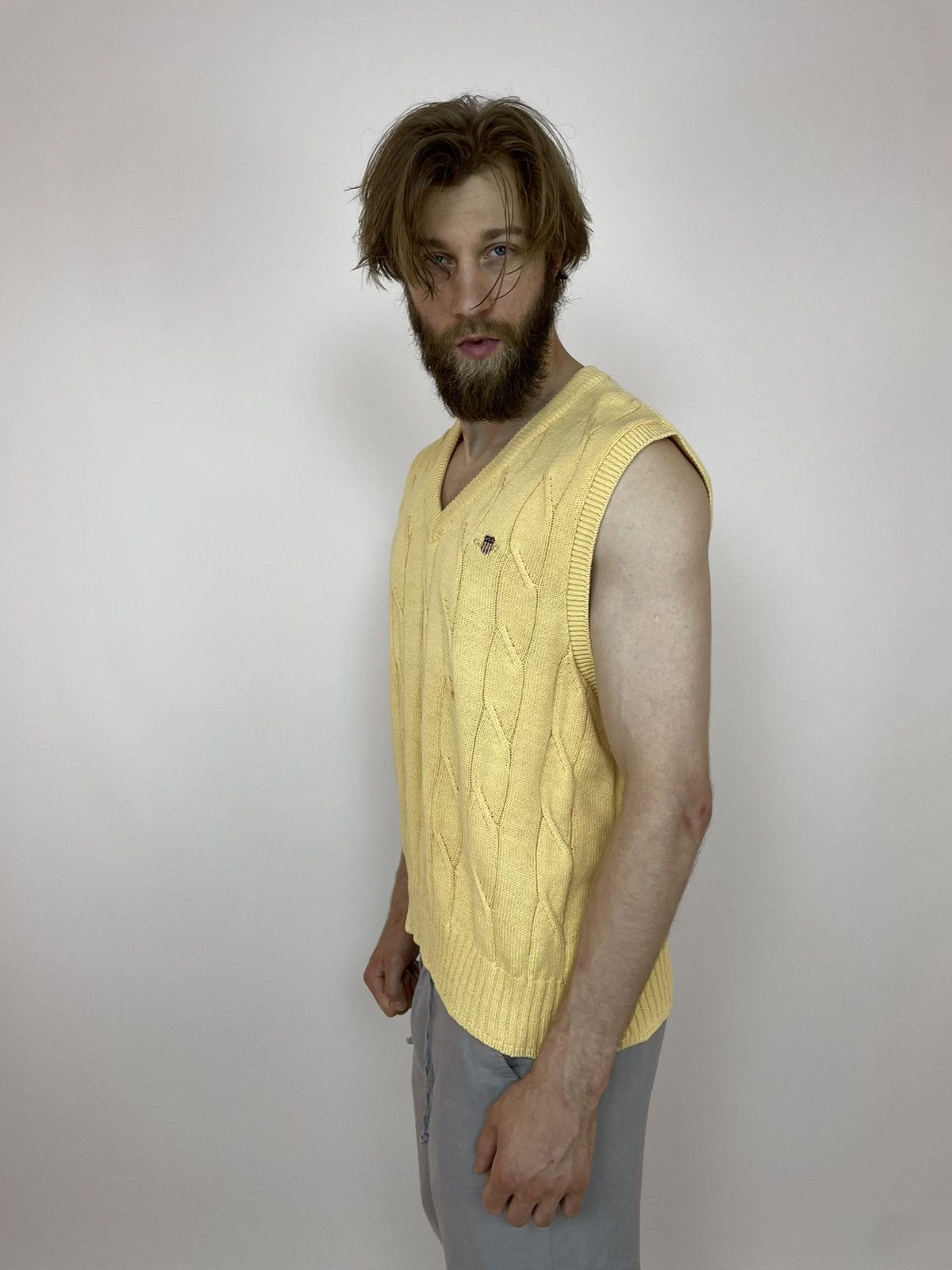 Gant Gant Cotton Vest Cable Knit Mens sleeve less sweater Size US XL / EU 56 / 4 - 5 Thumbnail