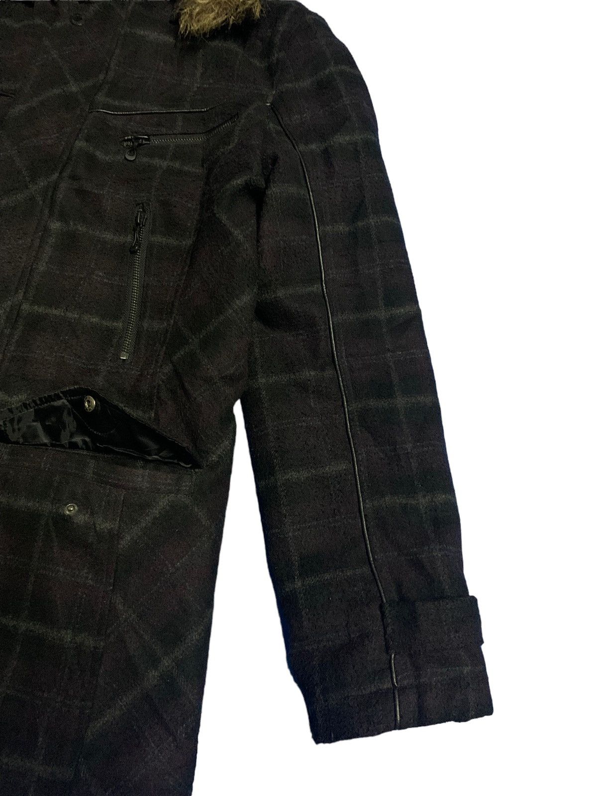 In The Attic In The Attic Homme Plaid Tartan Faux Fur Hooded Punk Jacket Size US M / EU 48-50 / 2 - 15 Thumbnail