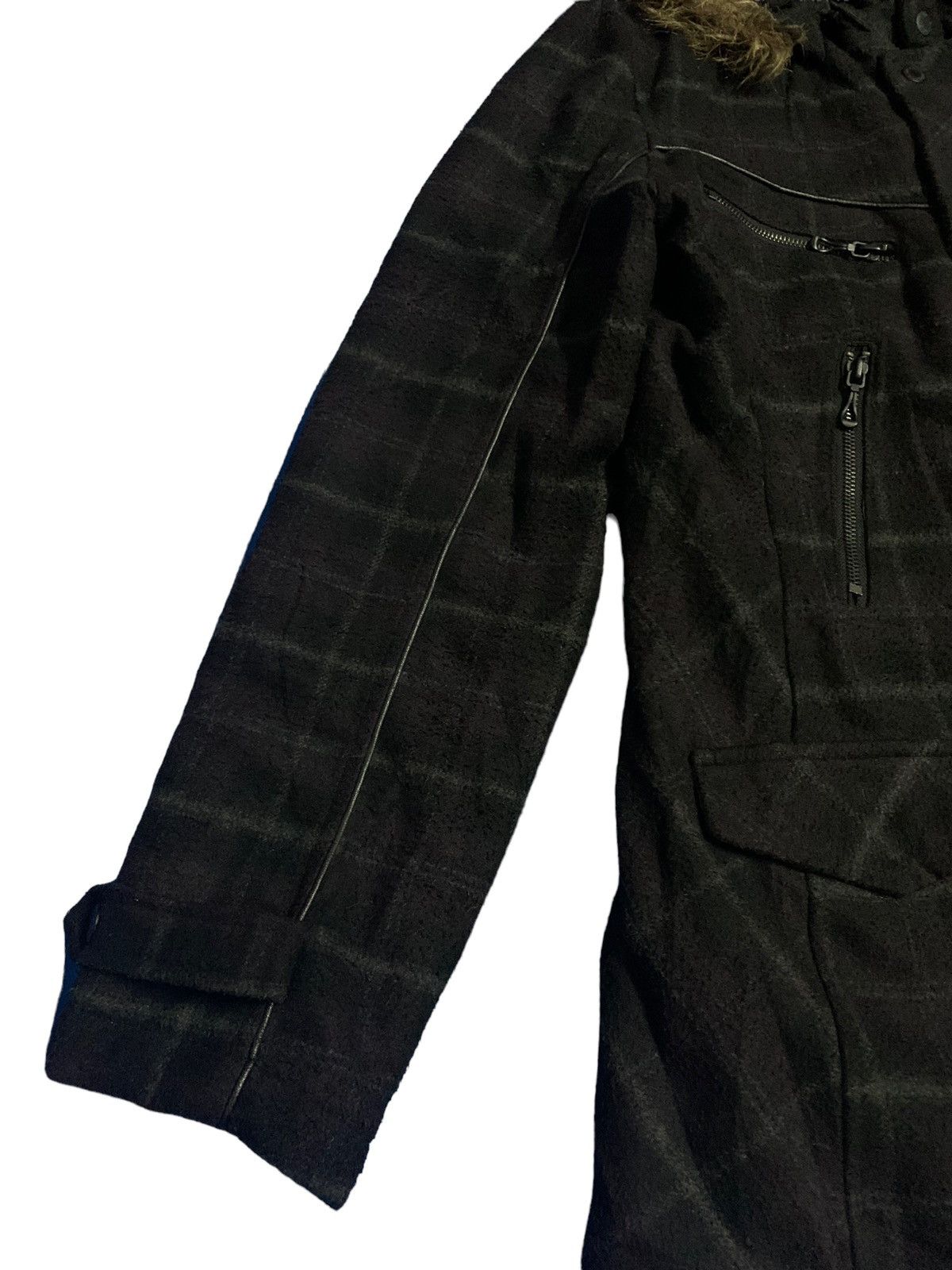 In The Attic In The Attic Homme Plaid Tartan Faux Fur Hooded Punk Jacket Size US M / EU 48-50 / 2 - 14 Thumbnail