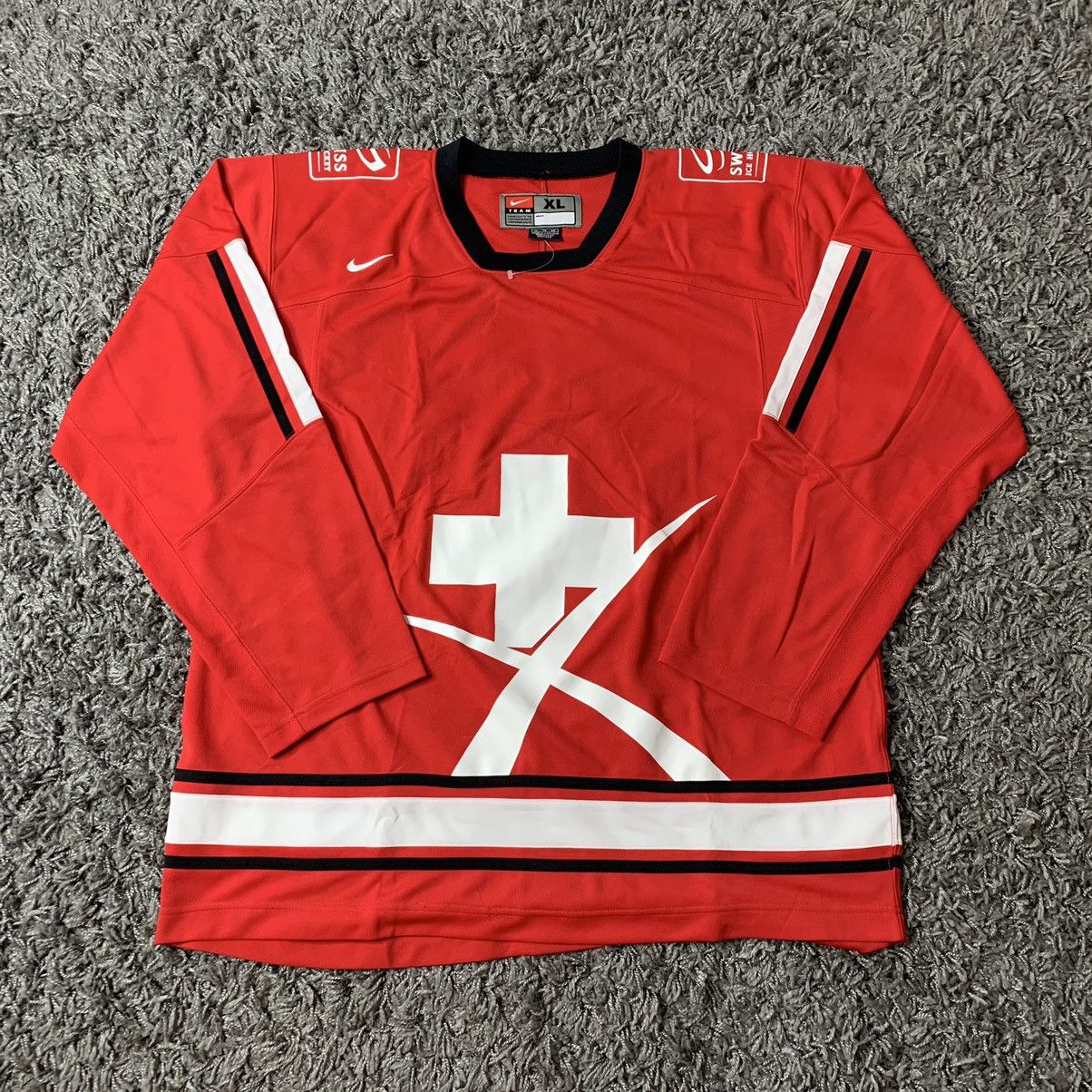 Pre-owned Hockey X Nike Switzerland National Ice Hockey Team Swiss Shirt Jersey Nike In Red