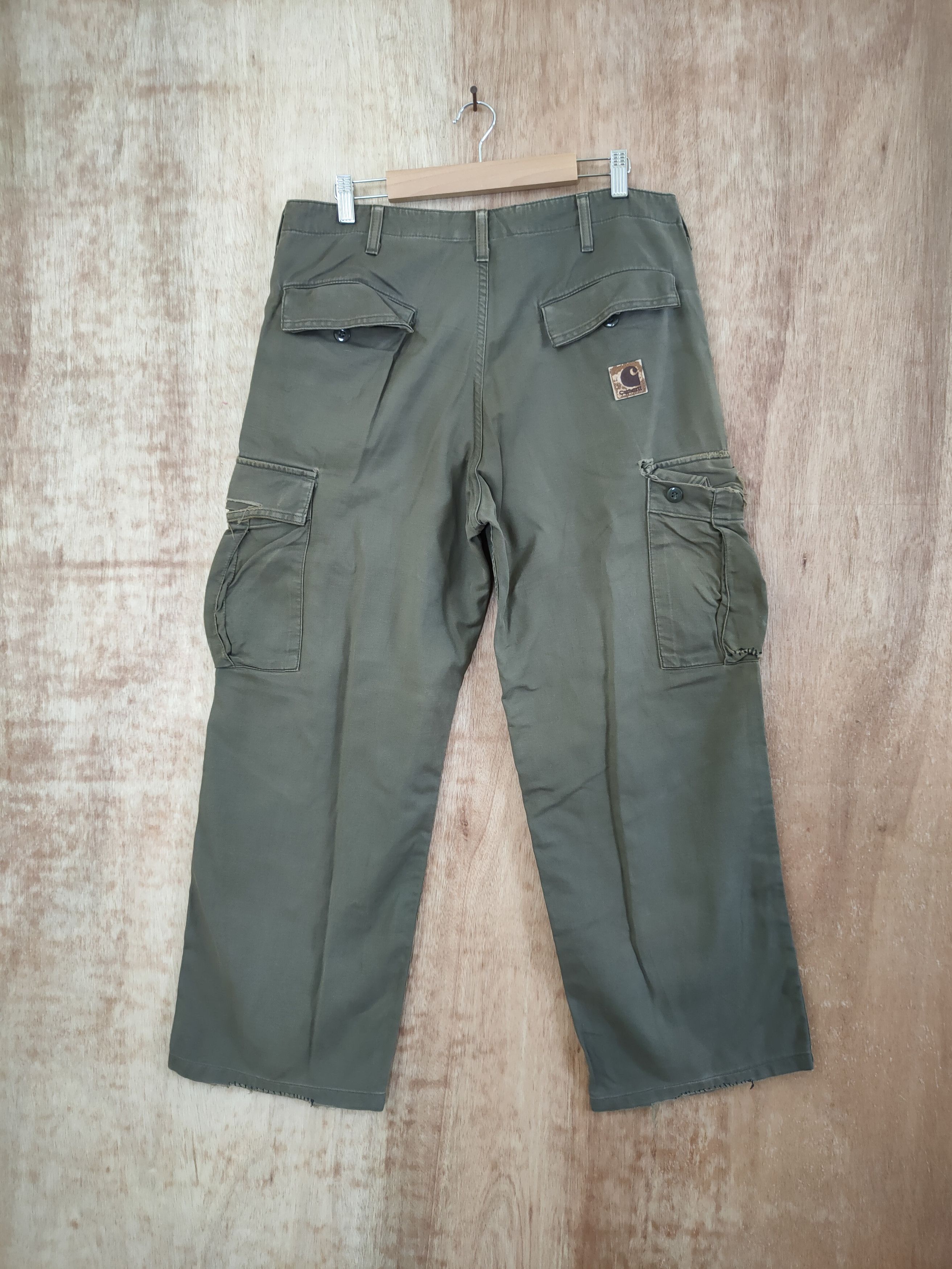 Carhartt DL carhartt vintage distressed thrashed cargo pants #46-252t Size US 33 - 7 Thumbnail