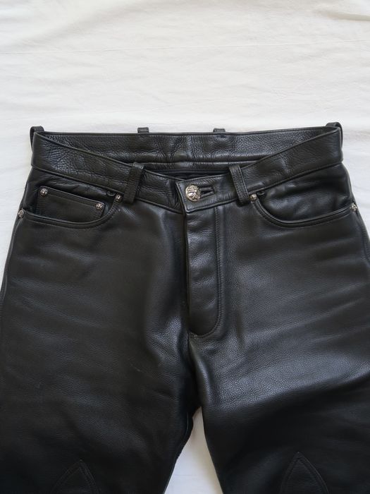 Chrome Hearts CHROME HEARTS “FLEUR” KNEE LEATHER PANTS | Grailed