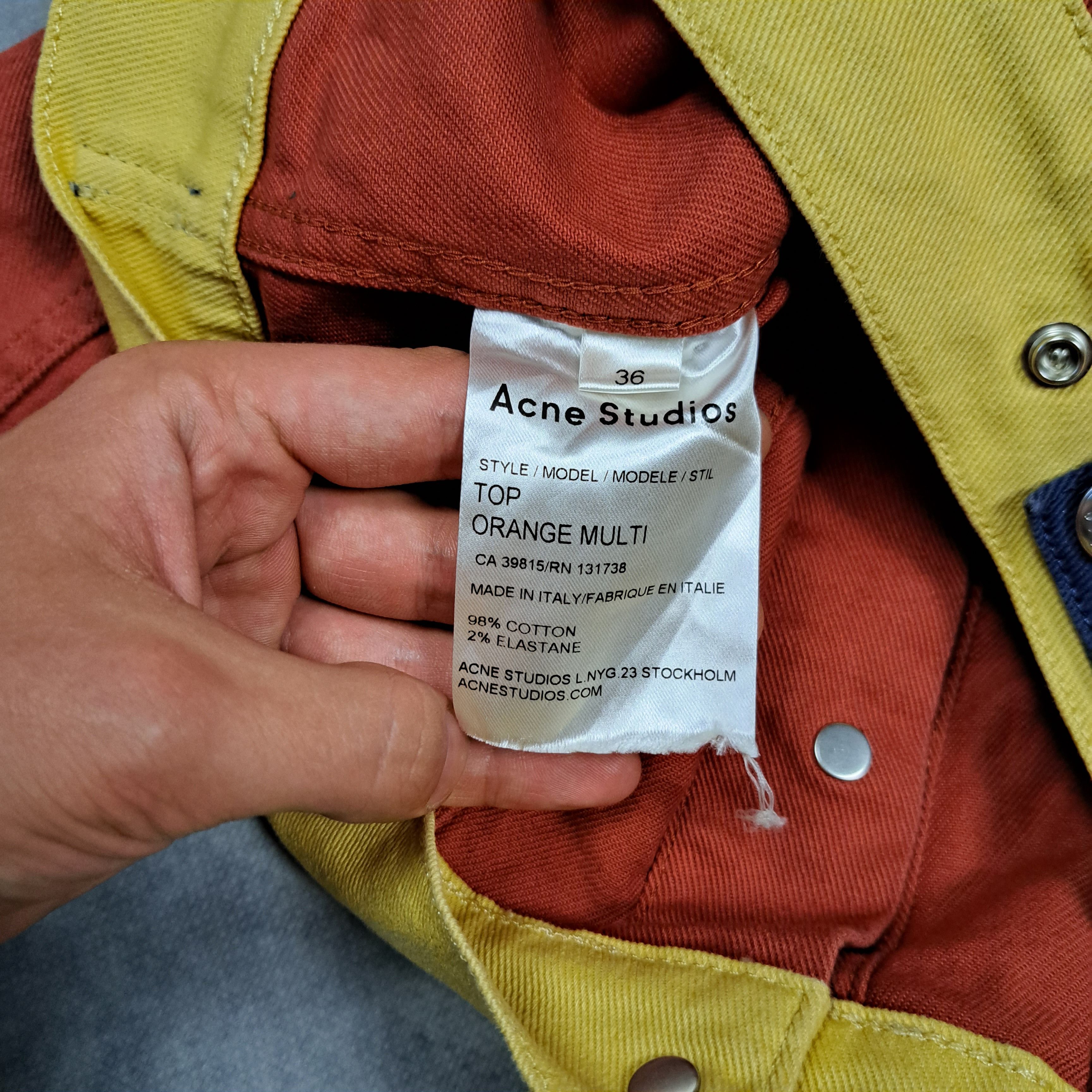Acne Studios Acne Studios Multicolor Top Orange Multi Lego Denim Jacket Size XS / US 0-2 / IT 36-38 - 7 Thumbnail