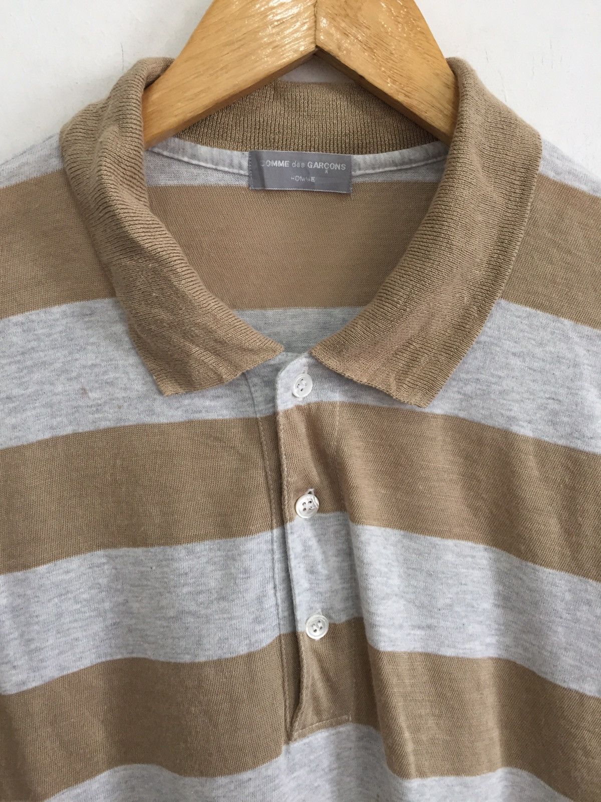 Comme des Garcons Homme SS97 Comme des Garçons Home Jail Stripe Polo Shirt Size US L / EU 52-54 / 3 - 3 Thumbnail