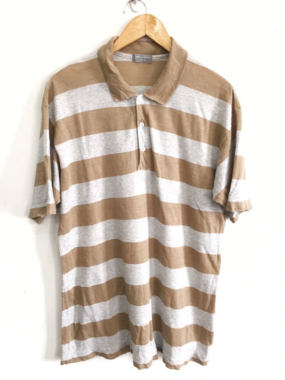 Comme des Garcons Homme SS97 Comme des Garçons Home Jail Stripe Polo Shirt Size US L / EU 52-54 / 3 - 1 Thumbnail