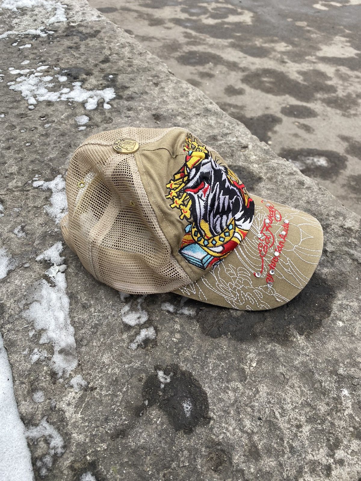 Ed Hardy × Vintage 🐻 Don Ed Hardy Cap Y2K Trucker Hat Vintage Yeat Travis Scott Size ONE SIZE - 3 Thumbnail