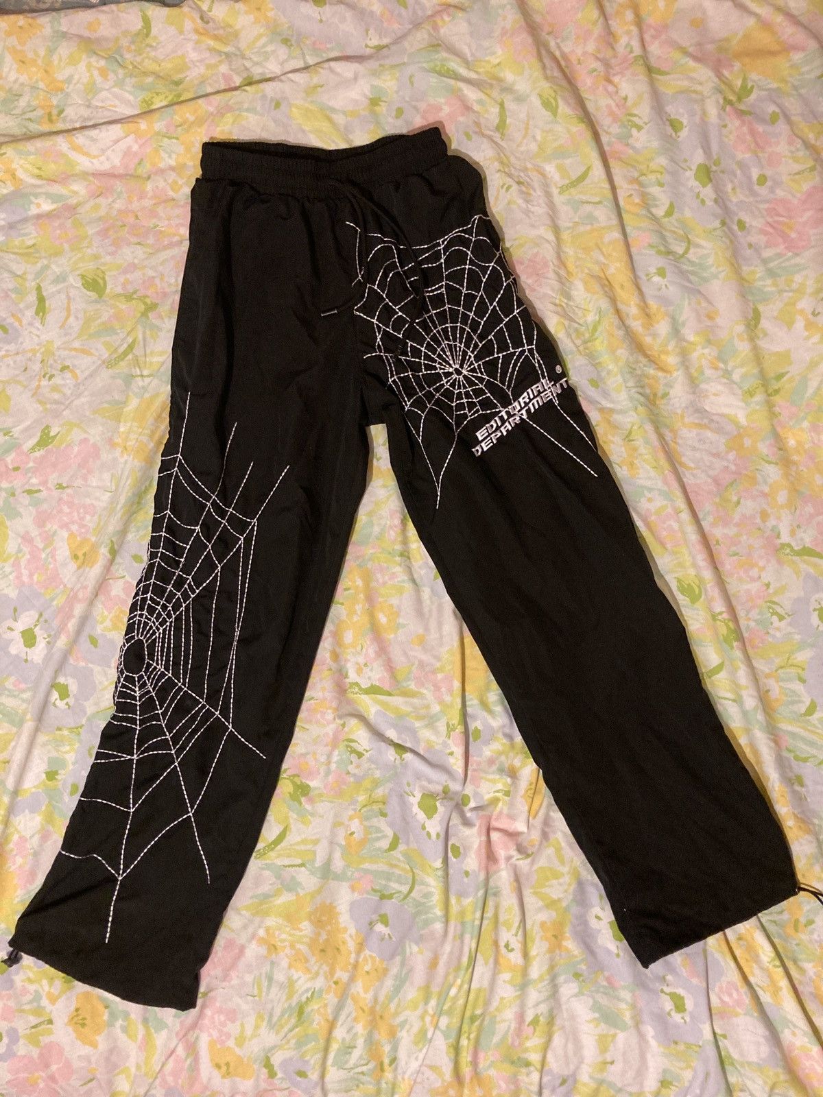 Japanese Brand Editorial Department Black Spider Web Pants
