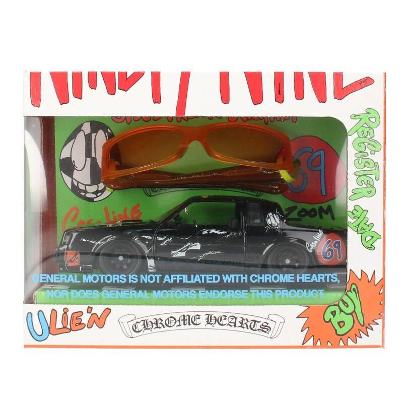 Pre-owned Chrome Hearts Matty Boy "u Lie'n" 99 Eyes Car And Sunglasses In Orange