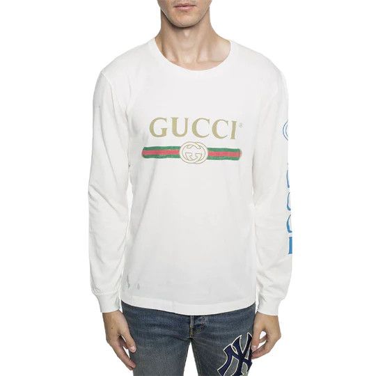 Gucci 🔥60% OFF🔥 Gucci Classic Double G Logo Belt Pattern LS Tee Size US S / EU 44-46 / 1 - 1 Thumbnail
