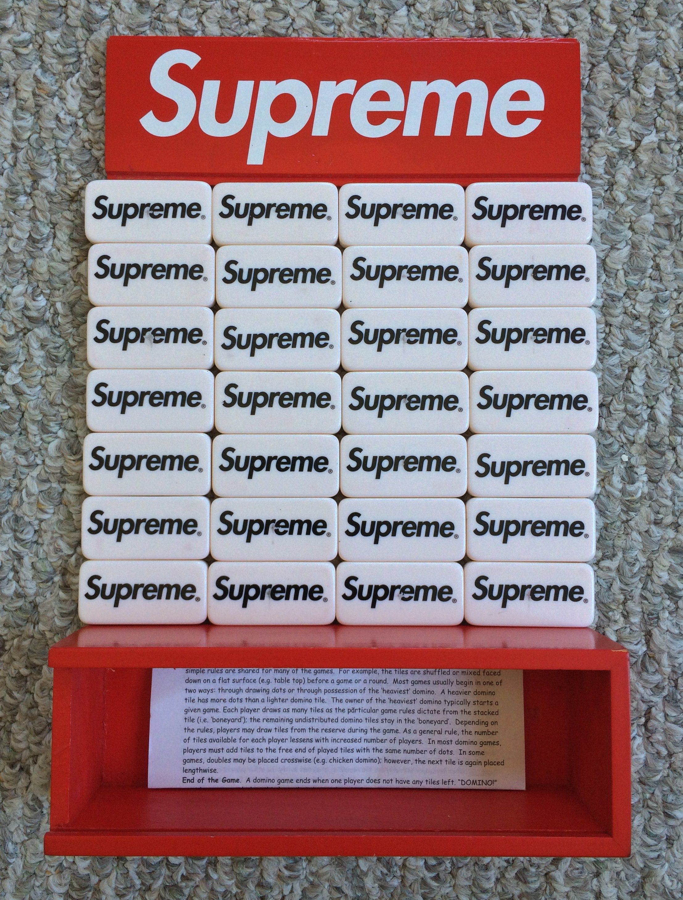 image of F/w 2012 Supreme Domino Set in Red/White, Men's