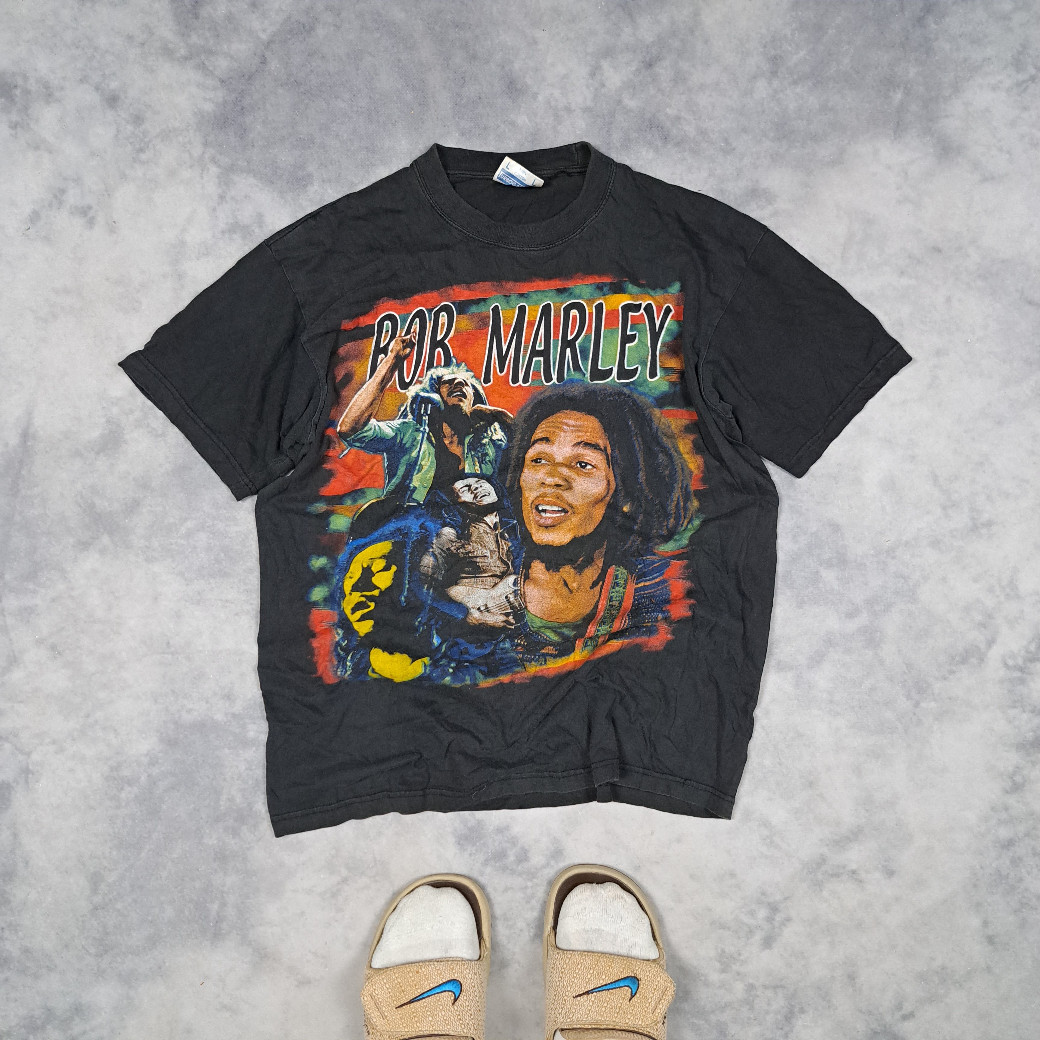 Rap Tees Vintage 90s Bob Marley Rap Tee All Over Print Band Reggae Size US L / EU 52-54 / 3 - 1 Thumbnail