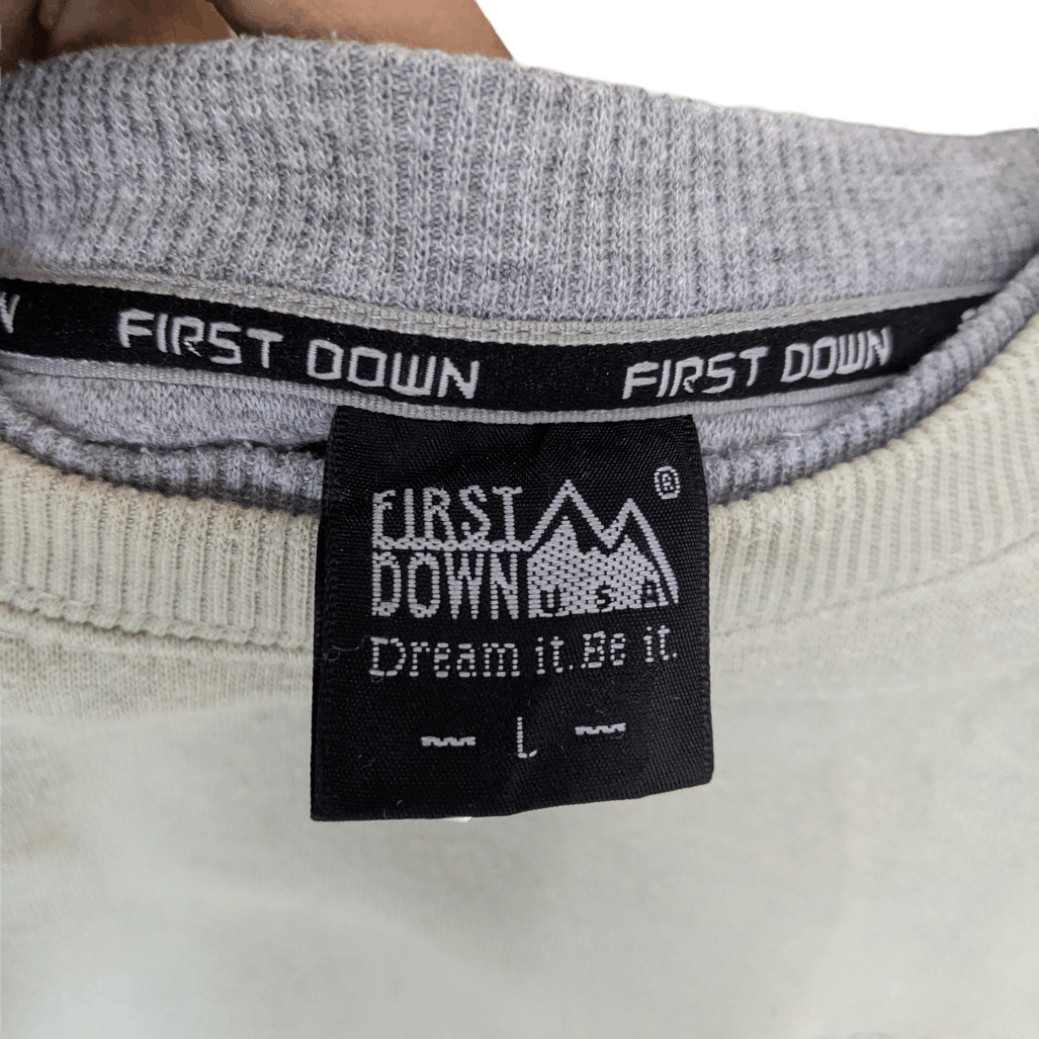 Japanese Brand FIRST DOWN Plain Sportswear Jumper Sweatshirt Size US L / EU 52-54 / 3 - 9 Thumbnail
