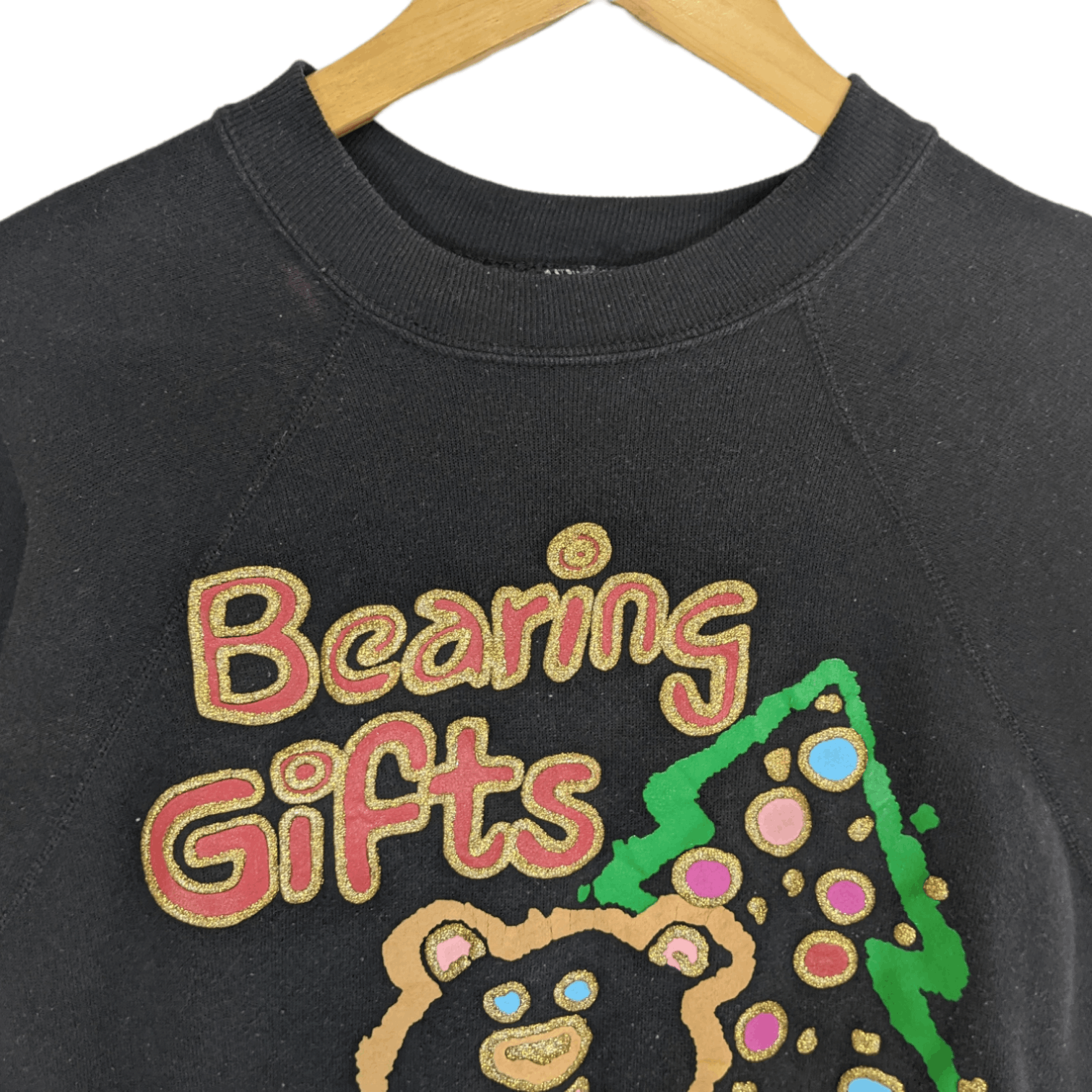 Vintage Vintage 90's BEARING GIFT Christmas Full Image Sweatshirt Size ONE SIZE - 4 Thumbnail