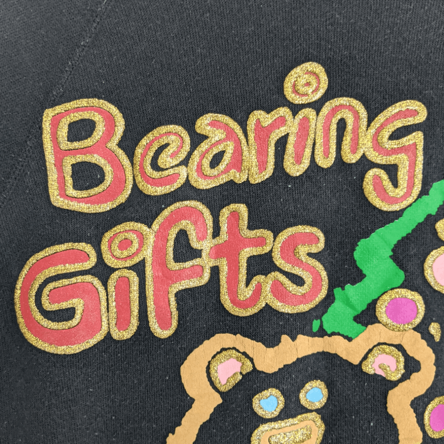 Vintage Vintage 90's BEARING GIFT Christmas Full Image Sweatshirt Size ONE SIZE - 6 Thumbnail