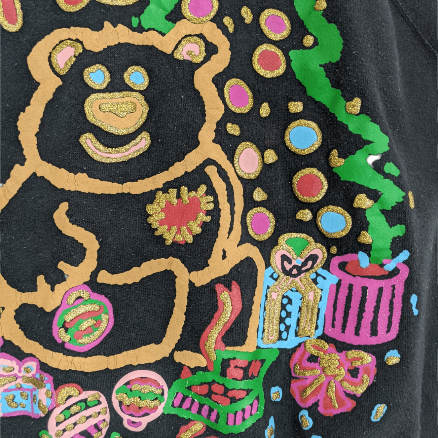 Vintage Vintage 90's BEARING GIFT Christmas Full Image Sweatshirt Size ONE SIZE - 7 Thumbnail