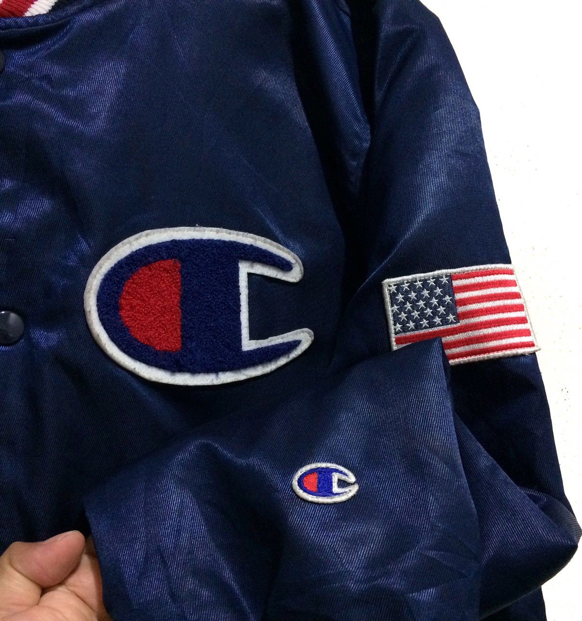 Champion Champion Varsity Bomber Embroidery Logo Satin Patch Sweater Size US L / EU 52-54 / 3 - 2 Thumbnail