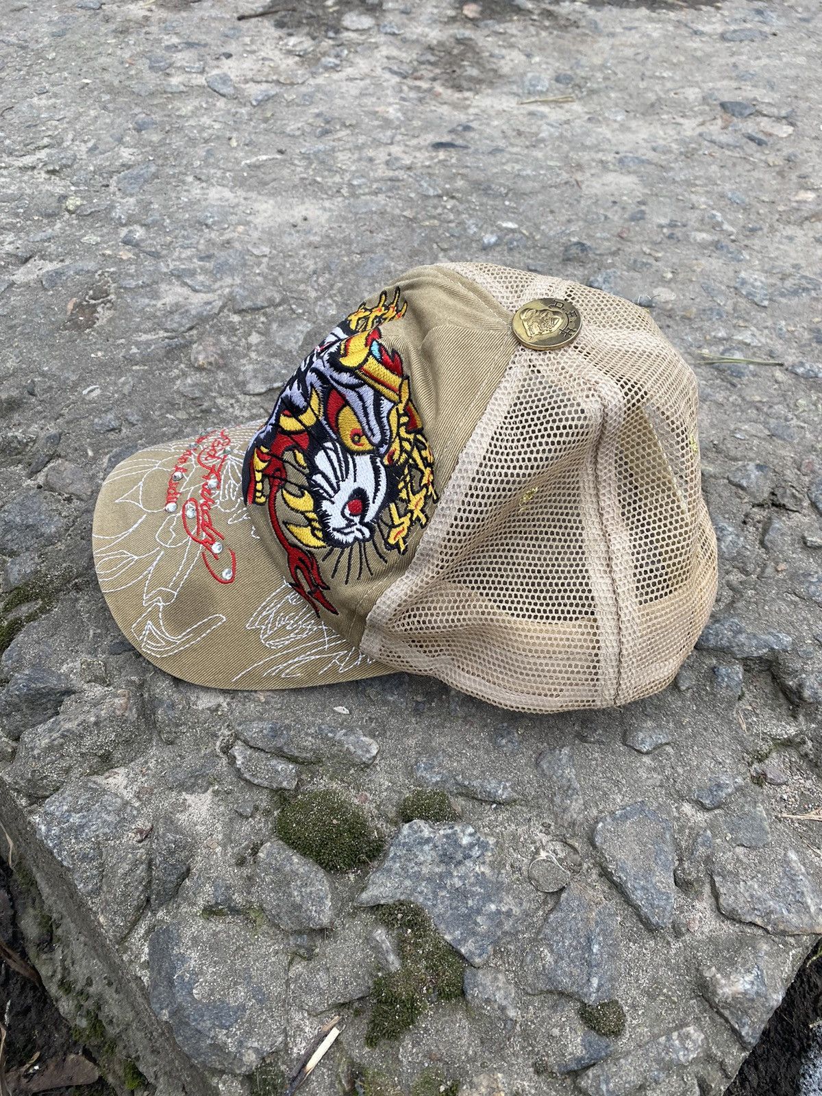 Ed Hardy 🐻 Don Ed Hardy Cap Y2K Trucker Hat Vintage Size ONE SIZE - 2 Thumbnail