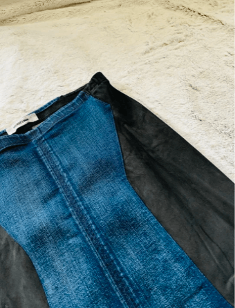 Helmut Lang Helmut Lang NWT Leather Denim Combo Skirt XS / 0 Size 25" / US 0 / IT 36 - 4 Thumbnail