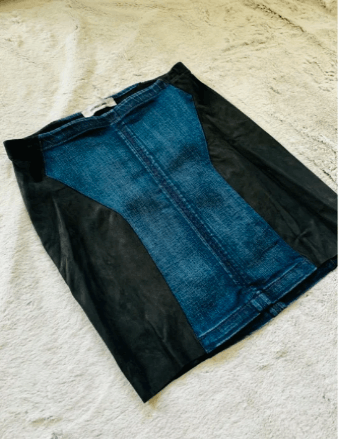 Helmut Lang Helmut Lang NWT Leather Denim Combo Skirt XS / 0 Size 25" / US 0 / IT 36 - 2 Thumbnail