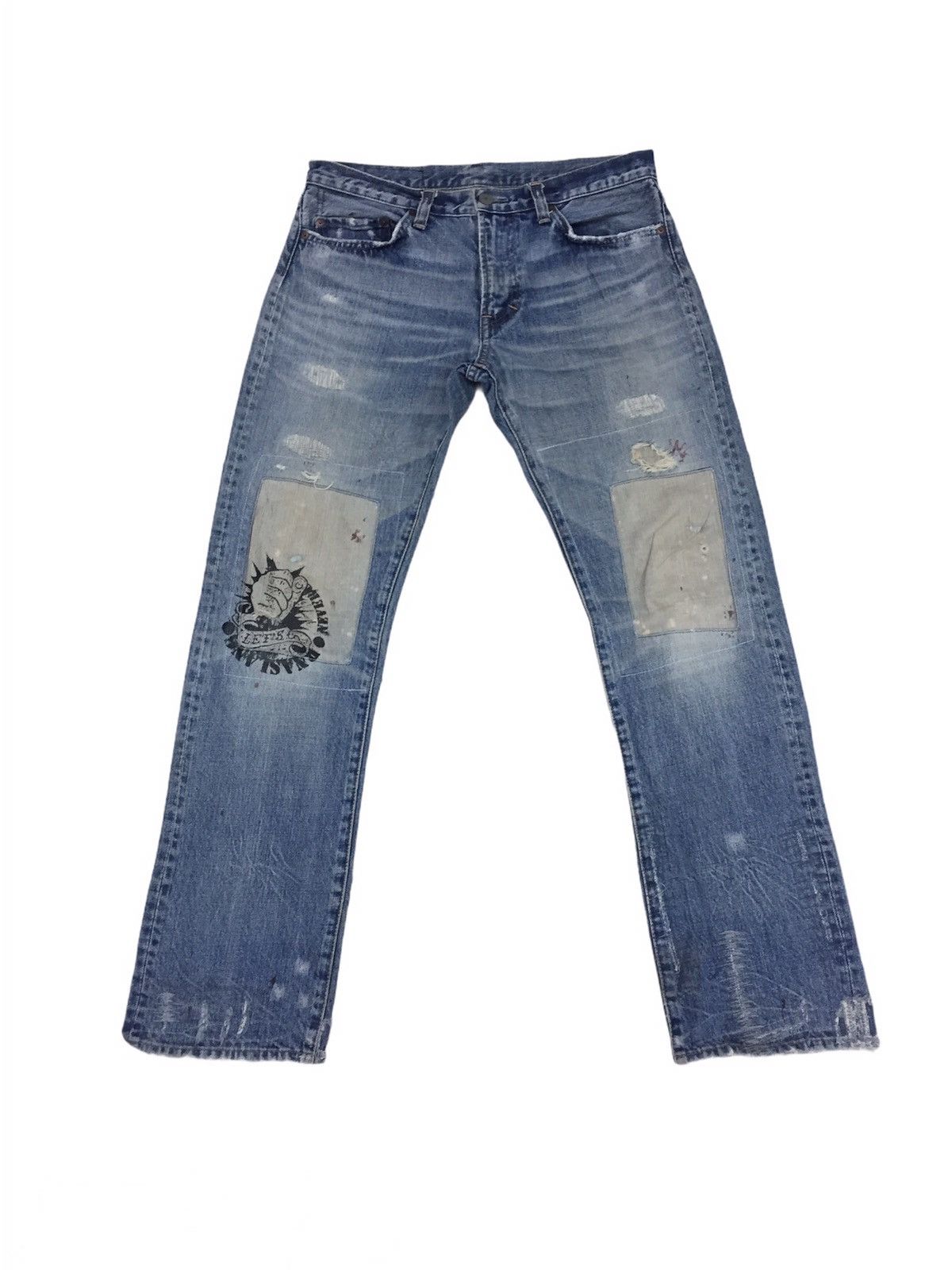 image of Seditionaries Slang Hardcore Rna Inc Distressed Denim in Blue, Men's (Size 31)