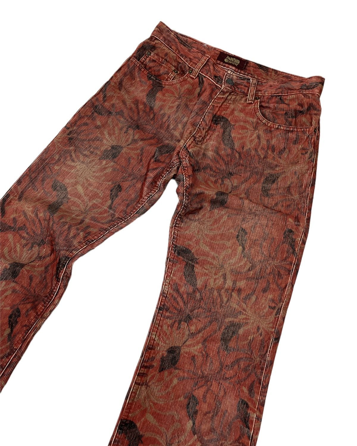Japanese Brand Mash Mania Corduroy Floral Design Pants Made in Japan Size US 29 - 2 Thumbnail
