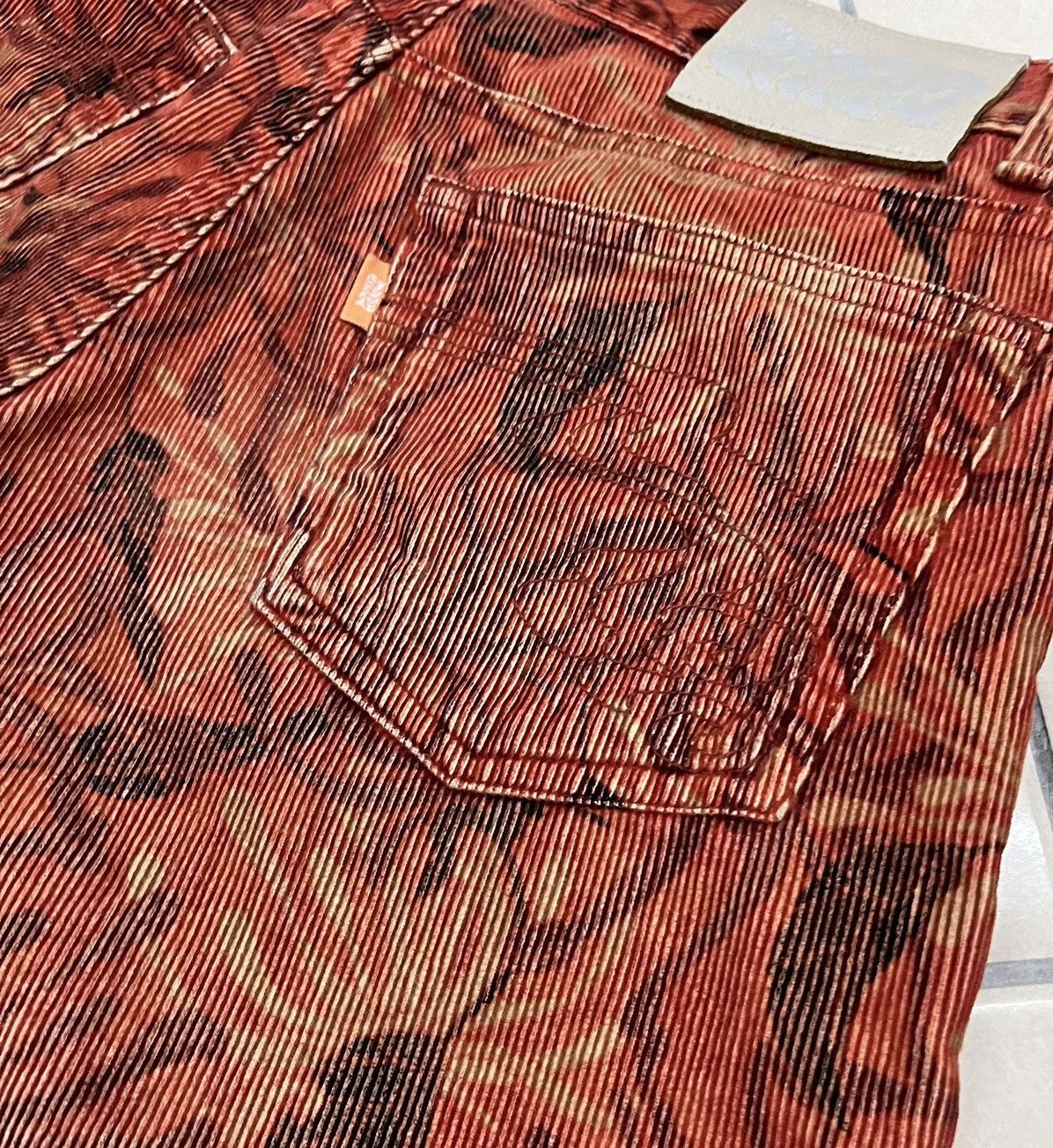 Japanese Brand Mash Mania Corduroy Floral Design Pants Made in Japan Size US 29 - 5 Thumbnail