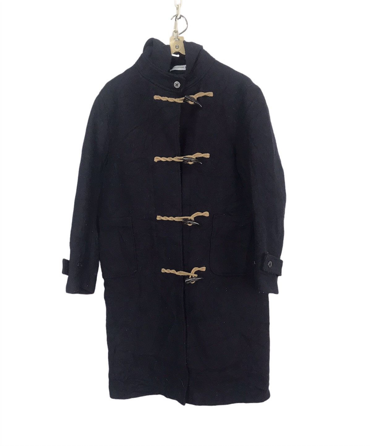 image of Ines De La Fressange X Uniqlo Wool Coat Jacket With Hoodie in Black, Men's (Size Small)